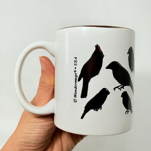 North American Wild Birds Mug Blackbird Watcher Wildlife Silhouette Shadow Gold - Picture 10 of 12